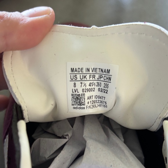 adidas Samba Maroon and White Women's Shoes - Picture 8 of 8